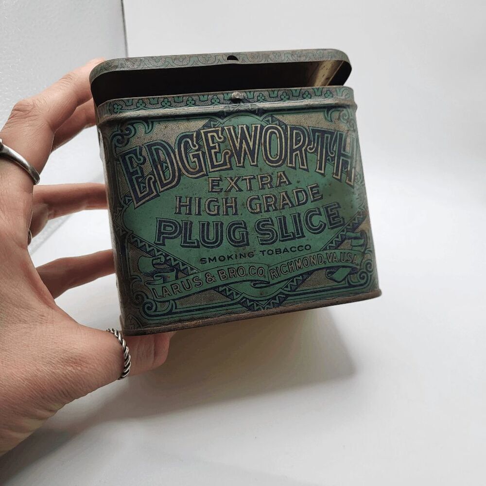 Antique Edgeworth Smoking Tobacco Tin - 3" x 4.5" x4"